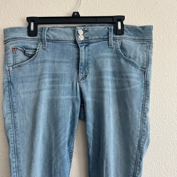 HUDSON Collin Skinny Flap Pocket Jeans Busted Knee Skinny Jeans GYSR Size 32 - Picture 2 of 8